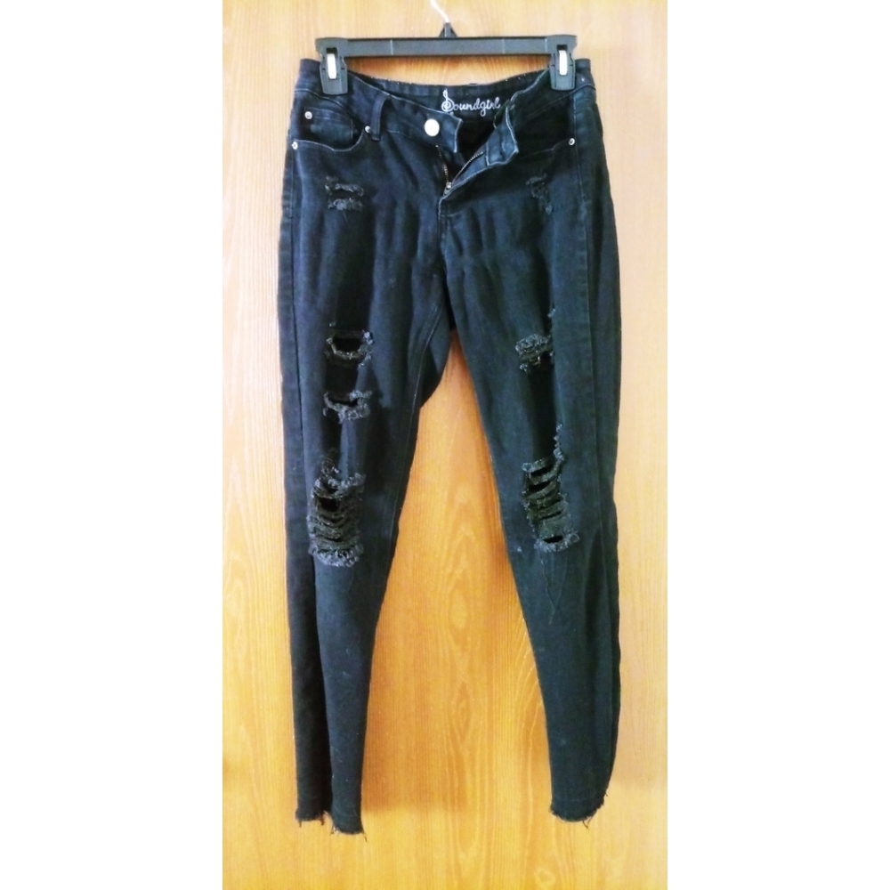 Black cute torn jeans sz 5